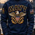 US Navy 250Th Anniversary Veterans Eagle Sweatshirt US Navy Apparel - Gearneko