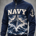 US Navy 250Th Anniversary Ship Veterans Graphic Zip Sweatshirt US Navy Apparel - Gearneko