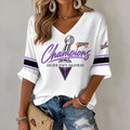 Golden State Valkyries Merch WNBA Champions 2026 V-Neck Long Sleeve Shirt Fans Gift - Gearneko
