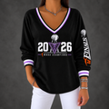 Golden State Valkyries Merch WNBA Champions 2026 V-Neck Long Sleeve Shirt Unique Fan Gear - Gearneko