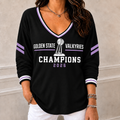 Golden State Valkyries Merch WNBA Champions V-Neck Long Sleeve Shirt Gift Ideas For Fans - Gearneko