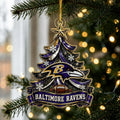 Baltimore Ravens Acrylic Christmas Ornament Xmas Decorations Flock Raven Christmas Gifts - Gearneko