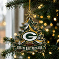 Green Bay Packers Acrylic Christmas Ornament Festive Decorations Idea Xmas Gift For Cheeseheads - Gearneko