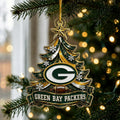 Green Bay Packers Acrylic Christmas Ornament Xmas Decor Cheeseheads Christmas Gifts - Gearneko