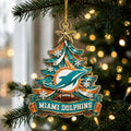 Miami Dolphins Acrylic Christmas Ornament Winter Decorations Xmas Gift For DolFans - Gearneko