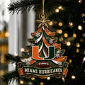 Miami Hurricanes NCAA Acrylic Christmas Ornament Xmas Tree Accessories Winter Decor - Gearneko