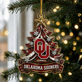 Oklahoma Sooners NCAA Acrylic Christmas Ornament Winter Accessories Christmas Tree Decor - Gearneko