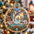 Miami Dolphins Christmas Bauble Best Festive Decor Ideas Christmas Gifts For DolFans - Gearneko