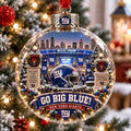 New York Giants Go Big Blue Christmas Bauble Xmas Decor Gifts For Giants Fans - Gearneko