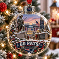 New England Patriots Go Pats Christmas Bauble Xmas Tree Decor Gift For Pat Nation - Gearneko