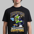 Milwaukee Brewers Merch Grinch Sitting Tampa Bay Rays Toilet 2026 World Series Champions T-Shirt - Gearneko