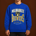 Milwaukee Brewers Merch Starter Royal Center Sweatshirt Milwaukee Brewers Apparel - Gearneko
