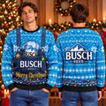 Busch Beer Merry Christmas Rural Overalls Ugly Christmas Sweater Funny Xmas Clothing - Gearneko