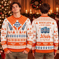Busch Latte In My Veins Jesus In My Heart Funny Ugly Christmas Sweater Xmas Clothing Christmas Gifts - Gearneko