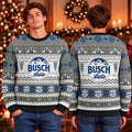 Busch Latte With Chevron Pattern And Snowflakes Ugly Christmas Sweater Busch Latte Clothing Xmas Gifts - Gearneko