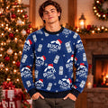 Busch Light Beer Logo Santa Hat Pattern Blue Christmas Ugly Sweater Xmas Clothing Best Gifts - Gearneko