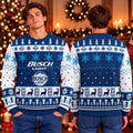 Busch Light Blue Christmas Ugly Sweater Xmas Apparel Beer Lover Gifts - Gearneko