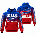 Custom Buffalo Bills Merch Just Hate Us Hoodie Buffalo Bills Hooded Sweatshirt - Gearneko