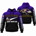 Custom Baltimore Ravens Merch Just Hate Us Hoodie Baltimore Ravens Apparel - Gearneko