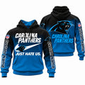 Custom Carolina Panthers Merch Just Hate Us Hoodie Best Carolina Panthers Apparel - Gearneko