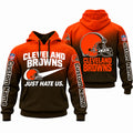 Custom Cleveland Browns Merch Just Hate Us Hoodie Cleveland Browns Apparel - Gearneko
