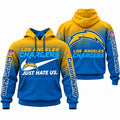 Custom Los Angeles Chargers Merch Just Hate Us Hoodie LA Chargers Apparel - Gearneko