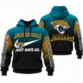 Custom Jacksonville Jaguars Merch Just Hate Us Hoodie Best Jacksonville Jaguars Apparel - Gearneko