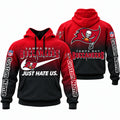 Custom Tampa Bay Buccaneers Merch Just Hate Us Hoodie Tampa Bay Buccaneers Apparel Fan Gear - Gearneko