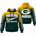 Custom Merch Just Hate UsGreen Bay Packers Hoodie Green Bay Packers Gear - Gearneko