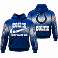 Personalized Indianapolis Colts Merch Just Hate Us Hoodie Indianapolis Colts Clothing Line - Gearneko