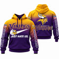 Personalized Minnesota Vikings Merch Just Hate Us Hoodie Best Gifts For Skol Nation - Gearneko