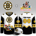 Personalized Boston Bruins x Mickey Friends Night Jersey Boston Bruins Apparel Fan Gifts - Gearneko