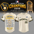 Milwaukee Brewers Merch 2026 World Series Champions Jersey Brew Crew Clothing Best Gifts - Gearneko