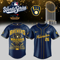Milwaukee Brewers Merch 2026 World Series Champions Jersey Celebration Gifts For Brew Crew - Gearneko