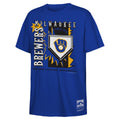 Milwaukee Brewers Mitchell Ness Royal Retro 90s Poster T-Shirt Milwaukee Brewers Clothes - Gearneko