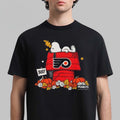 Peanuts X Philadelphia Flyers Great Pumpkin Spooky Black Shirt Snoopy Clothing - Gearneko