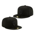 Milwaukee Brewers New Era Black Black On Black 59FIFTY Fitted Hat Milwaukee Brewers Cap - Gearneko
