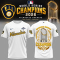 Milwaukee Brewers Merch 2026 World Series Champions White Shirt Brewers Championship Apparel - Gearneko