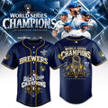 Milwaukee Brewers Merch World Series Champions 2026 Baseball Jersey Gift For Brew Crew - Gearneko