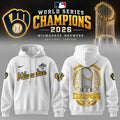 Milwaukee Brewers World Series Champions 2026 White Hoodie Brewers Champions Merch - Gearneko