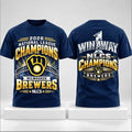 Milwaukee Brewers 2026 National League Champions Merch Win Away T-Shirt Brew Crew Present Ideas - Gearneko