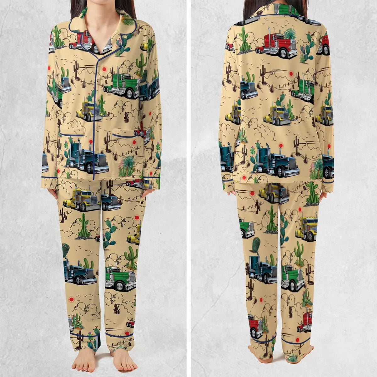 Peterbilt Semi Truck Pattern Pajamas Set