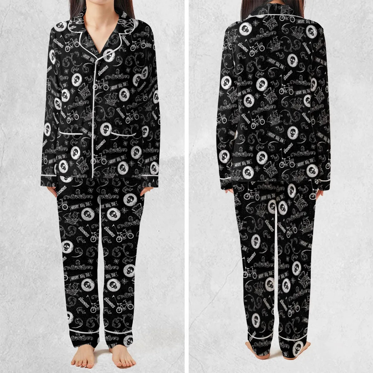 Never Say Die The Goonies Pattern Pajamas Set