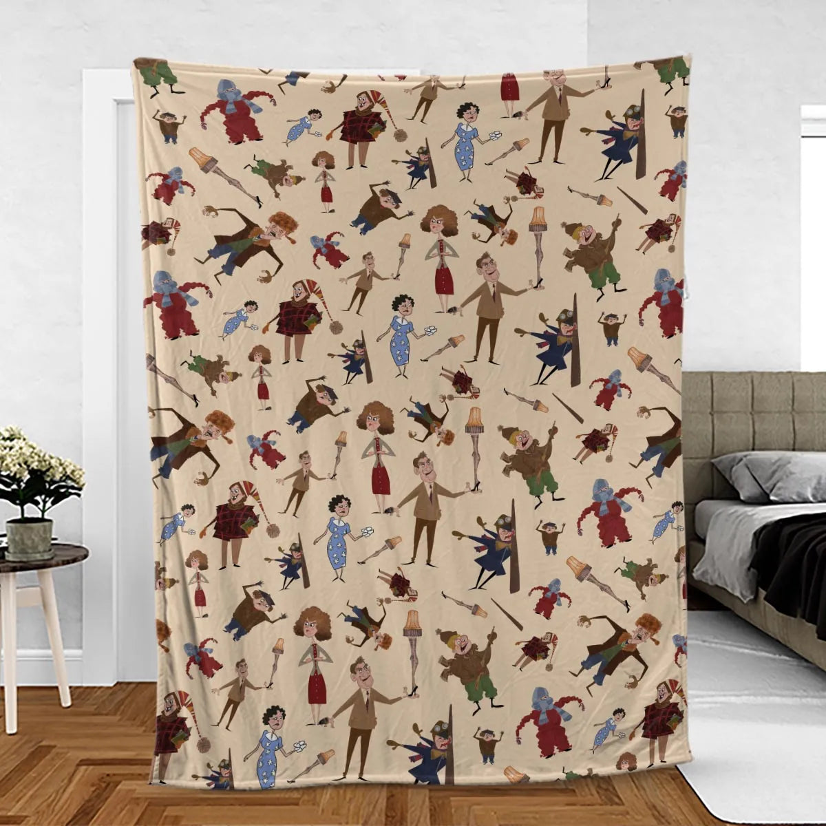 A Christmas Story Characters Fleece Blanket