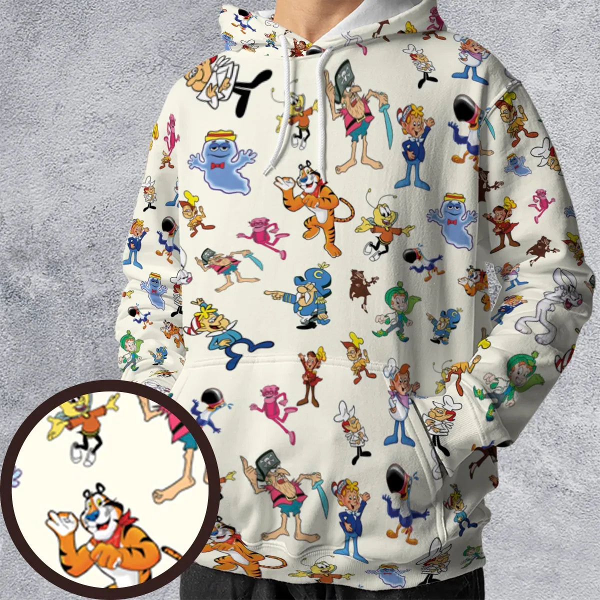 80s 90s Commercial Mascot Cereal All-over Print Hoodie