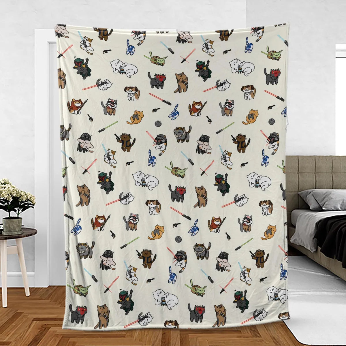 Star Wars Characters As Cats Fleece Blanket