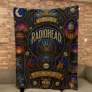 Radiohead Sherpa Blanket Modified Bear Stained Glass Blanket