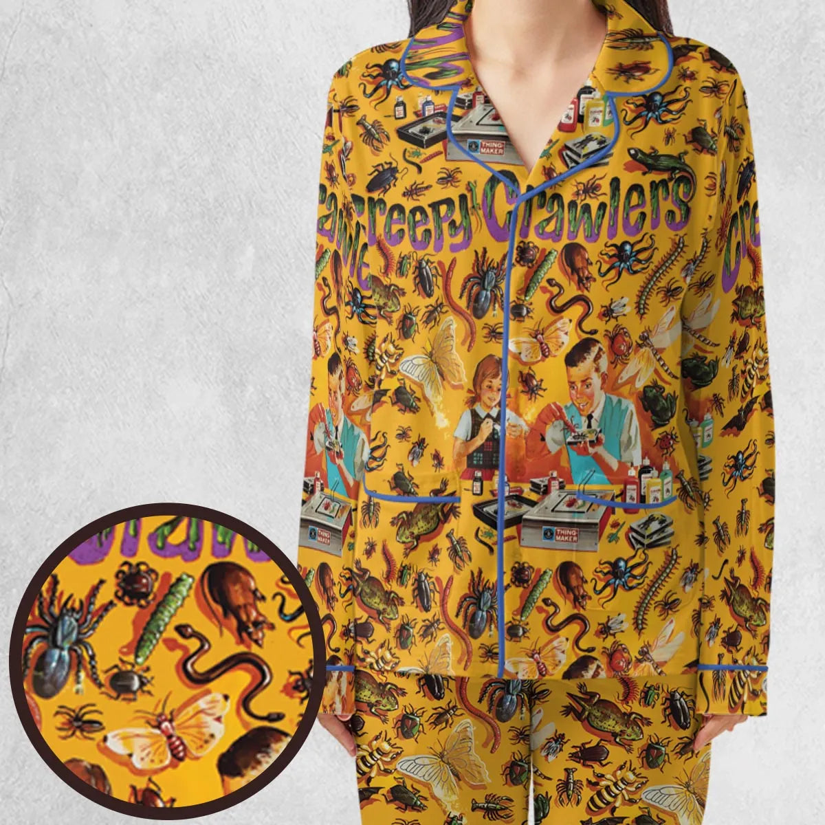 1960s Creepy Crawlers Toy Pajamas Set