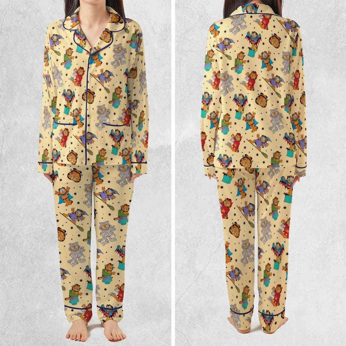 Nostalgic Cat Garfield's Halloween Adventure Pajamas Set