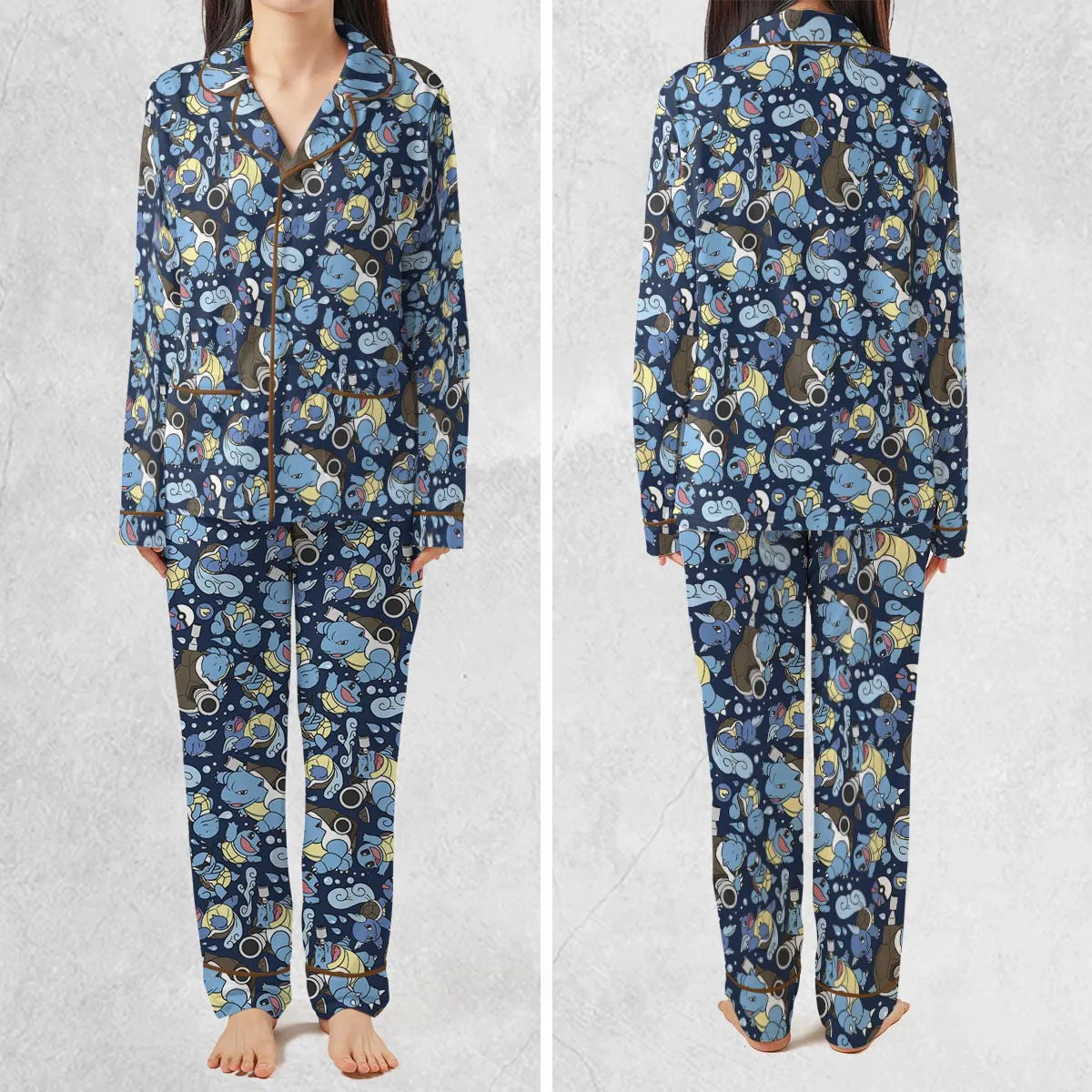 Blastoise Wartortle Squirtle Pokemon Pattern Pajamas Set